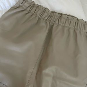 Ann Taylor - Beige Leather Pencil Skirt